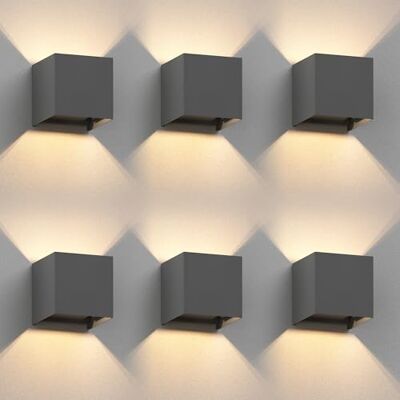 ledscom.de 6 stuks CUBEL wandlamp voor buiten, IP65, up and downlight, mat antraciet, vierkant, 1 x G9 max. 10 W. ledscom.de 6 stuks CUBEL wandlamp voor buiten, IP65, up and downlight, mat antraciet, vierkant, 1 x G9 max. 10 W.