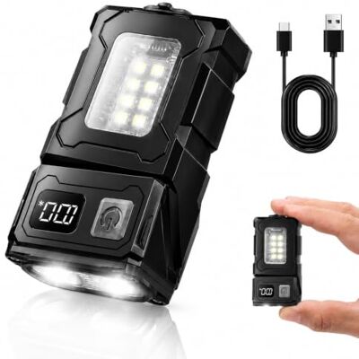 Carehabi Zaklamp, oplaadbaar, hoge lumen, mini-led-zaklamp, zeer krachtig, oplaadbaar, USB C, EDC kleine zaklamp, 7 modi, waterdicht, zaklamp, clip, voor buiten, camping Carehabi Zaklamp, oplaadbaar, hoge lumen, mini-led-zaklamp, zeer krachtig, oplaadbaar, USB C, EDC kleine zaklamp, 7 modi, waterdicht, zaklamp, clip, voor buiten, camping