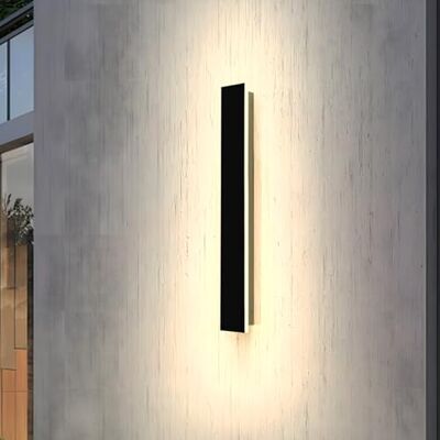 ZTWLEED Wandlamp voor buiten, 12 W, lange led-wandlamp, IP65, waterdicht, buitenlamp, koud wit, 6000 K, zwart, metaal, acryl, lamp voor villa, binnenplaats, tuin, 60 cm ZTWLEED Wandlamp voor buiten, 12 W, lange led-wandlamp, IP65, waterdicht, buitenlamp, koud wit, 6000 K, zwart, metaal, acryl, lamp voor villa, binnenplaats, tuin, 60 cm