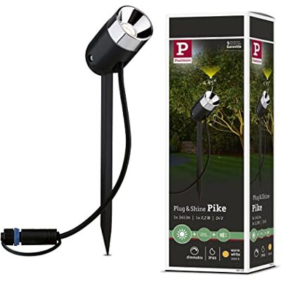 Paulmann 94241 Plug & Shine Spot Pike buitenlamp, rond, met 2,2 W, dimbaar, antraciet, kunststof, 3000 K, warm wit, kunststof, antraciet, 3,5 W, 24 V Paulmann 94241 Plug & Shine Spot Pike buitenlamp, rond, met 2,2 W, dimbaar, antraciet, kunststof, 3000 K, warm wit, kunststof, antraciet, 3,5 W, 24 V