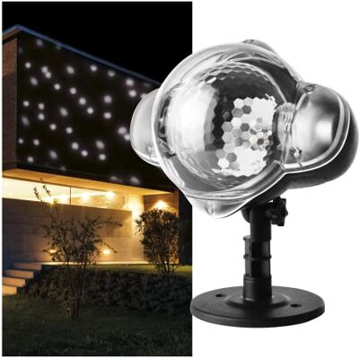 EMOS Led-schijnwerper, sneeuwvlokken, neutraal wit, efficiënte wandverlichting, gevelprojectie, muur en muur, IP44, kerstverlichting voor binnen en buiten, kabel van 3 m EMOS Led-schijnwerper, sneeuwvlokken, neutraal wit, efficiënte wandverlichting, gevelprojectie, muur en muur, IP44, kerstverlichting voor binnen en buiten, kabel van 3 m