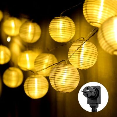 SALCAR 20m LED lampion lichtketting buiten, 80er LED lichtkettingen tuinlantaarn decoratie + 3m 31V veiligheidsvoeding warm wit SALCAR 20m LED lampion lichtketting buiten, 80er LED lichtkettingen tuinlantaarn decoratie + 3m 31V veiligheidsvoeding warm wit