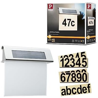 Paulmann 937.65 LED Solar huisnummerlamp IP44 warmwit 0.2W 93765 Paulmann 937.65 LED Solar huisnummerlamp IP44 warmwit 0.2W 93765