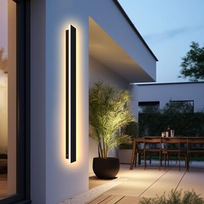 AOLED Led-wandlamp, lange verlichting, IP67, waterdicht, aluminiumlegering, zwart, 150 x 5 cm, 48 W AOLED Led-wandlamp, lange verlichting, IP67, waterdicht, aluminiumlegering, zwart, 150 x 5 cm, 48 W