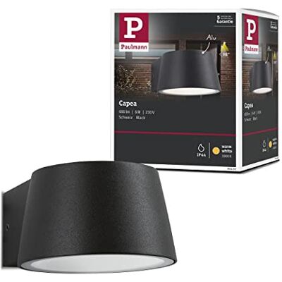 Paulmann 94452 buitenlamp LED buitenlamp buitenlamp Capea IP44 warm wit incl. 1x6W buitenverlichting zwart ext lamp alu. tuinlamp 3000K Paulmann 94452 buitenlamp LED buitenlamp buitenlamp Capea IP44 warm wit incl. 1x6W buitenverlichting zwart ext lamp alu. tuinlamp 3000K