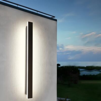 ZTWLEED Wandlamp voor buiten, 21 W, lange led-wandlamp, IP65, waterdicht, buitenlamp, natuurlijk wit, 4000 K, zwart, metaal, acryl, verlichting voor villa, binnenplaats, tuin, 100 cm ZTWLEED Wandlamp voor buiten, 21 W, lange led-wandlamp, IP65, waterdicht, buitenlamp, natuurlijk wit, 4000 K, zwart, metaal, acryl, verlichting voor villa, binnenplaats, tuin, 100 cm