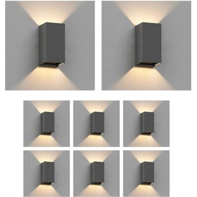 ledscom.de 8 stuks CUBEL wandlamp voor buiten, IP65, Up & Downlight, antraciet mat, rechthoekig, 1 x G9 max. 10 W ledscom.de 8 stuks CUBEL wandlamp voor buiten, IP65, Up & Downlight, antraciet mat, rechthoekig, 1 x G9 max. 10 W