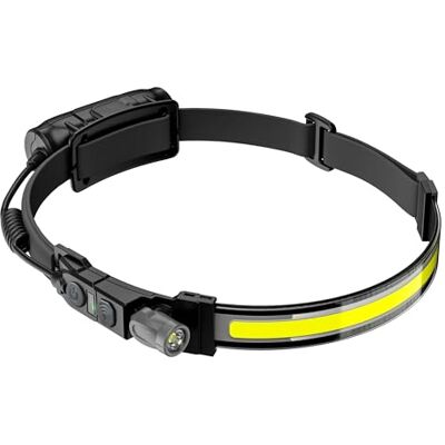 Ryme Automotive Led-hoofdlamp, 500 lumen, bewegingssensor, USB-C-opladen, IP54, COB hoofdlicht + 200 lm, verstelbaar en ergonomisch voor werk, inspectie en sport Ryme Automotive Led-hoofdlamp, 500 lumen, bewegingssensor, USB-C-opladen, IP54, COB hoofdlicht + 200 lm, verstelbaar en ergonomisch voor werk, inspectie en sport