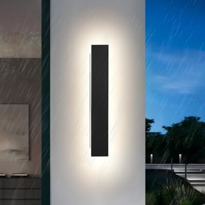 ZTWLEED Buitenlamp, 8 W, led, IP65, waterdicht, buitenlamp, natuurlijk wit, 4000 K, zwart, metaal, acryl, voor villa, binnenplaats, tuin, terras, 40 cm ZTWLEED Buitenlamp, 8 W, led, IP65, waterdicht, buitenlamp, natuurlijk wit, 4000 K, zwart, metaal, acryl, voor villa, binnenplaats, tuin, terras, 40 cm