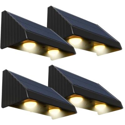 Lumisky Set van 4 warmwitte led-wandlampen op zonne-energie, 4 x KYLA H6 cm Lumisky Set van 4 warmwitte led-wandlampen op zonne-energie, 4 x KYLA H6 cm