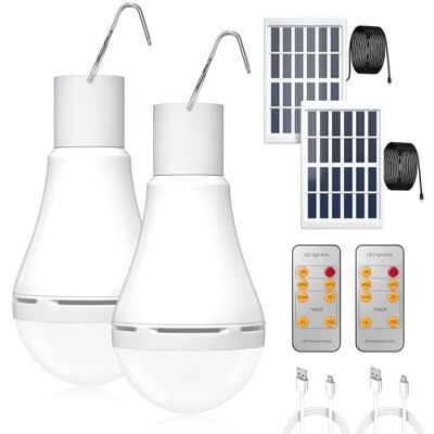Klarlight 5 W zonne-energie, led, Shed gloeilamp, draagbare oplaadbare USB-werklampen, campinglamp met haak, zaklamp voor binnen en buiten, voor kip, huis, tuin Klarlight 5 W zonne-energie, led, Shed gloeilamp, draagbare oplaadbare USB-werklampen, campinglamp met haak, zaklamp voor binnen en buiten, voor kip, huis, tuin