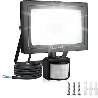 MEIKEE Led-schijnwerper, 25 W, met bewegingsmelder, warmwit, 2100 lm, 6500 buitendetectorlicht led veiligheidslamp koud wit IP66 waterdicht voor oprit, tuin en garage MEIKEE Led-schijnwerper, 25 W, met bewegingsmelder, warmwit, 2100 lm, 6500 buitendetectorlicht led veiligheidslamp koud wit IP66 waterdicht voor oprit, tuin en garage
