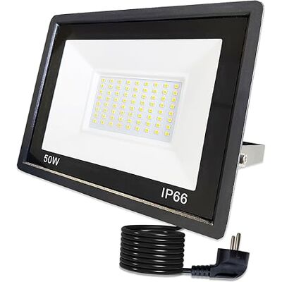 Hopelit Led-buitenspot, 50 W, warmwit, IP66, waterdicht, voor tuin, patio, garage, terras Hopelit Led-buitenspot, 50 W, warmwit, IP66, waterdicht, voor tuin, patio, garage, terras