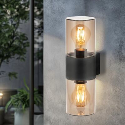 Miratic Wand- en buitenlamp, moderne buitenlamp, 2 x E27, design wandlamp voor tuin en terras, IP54, geen lampen inbegrepen Miratic Wand- en buitenlamp, moderne buitenlamp, 2 x E27, design wandlamp voor tuin en terras, IP54, geen lampen inbegrepen