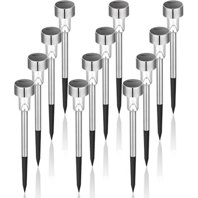 GIGALUMI Tuinverlichting op zonne-energie, LED, straat, outdoor, roestvrij staal, 12 stuks, wit GIGALUMI Tuinverlichting op zonne-energie, LED, straat, outdoor, roestvrij staal, 12 stuks, wit