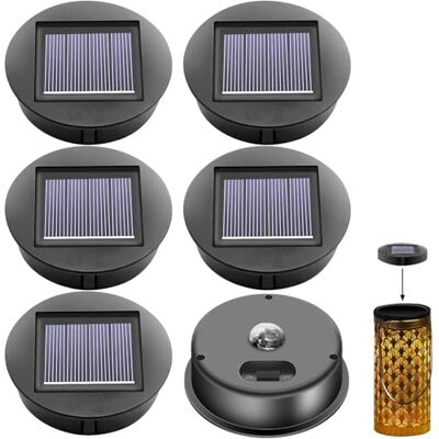 GAOUTO Set van 6 reservelampen op zonne-energie: φ8 cm, reservelamp op zonne-energie met heldere led, IP65 waterdicht, reservezonnepaneel voor zonnelampen GAOUTO Set van 6 reservelampen op zonne-energie: φ8 cm, reservelamp op zonne-energie met heldere led, IP65 waterdicht, reservezonnepaneel voor zonnelampen