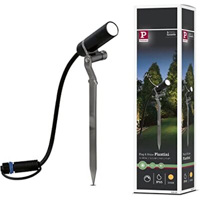 Paulmann 93997 Outdoor Plug&Shine Spotlight voor buiten, Plantini, 3000 K, 1,4 W, 24 V, 40 °, antraciet, aluminium Paulmann 93997 Outdoor Plug&Shine Spotlight voor buiten, Plantini, 3000 K, 1,4 W, 24 V, 40 °, antraciet, aluminium