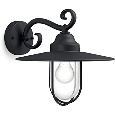 Philips Pasture Buitenwandlamp, IP44 Weerbestendig, Duurzaam, Aluminium, Klassiek Design, Zwart, E27-fitting, LED-Lamp Apart Beschikbaar Philips Pasture Buitenwandlamp, IP44 Weerbestendig, Duurzaam, Aluminium, Klassiek Design, Zwart, E27-fitting, LED-Lamp Apart Beschikbaar