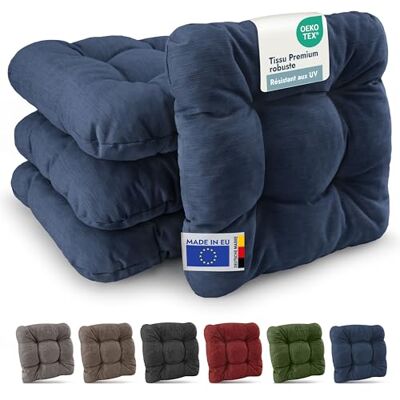 Beautissu premium set van 4 tuinstoelkussens voor buiten 40 x 40 cm, donkerblauw, 8 cm dik, robuuste zitting, uv-bestendig, terras, balkon, zitting, terras, buiten, HighLux SK Beautissu premium set van 4 tuinstoelkussens voor buiten 40 x 40 cm, donkerblauw, 8 cm dik, robuuste zitting, uv-bestendig, terras, balkon, zitting, terras, buiten, HighLux SK