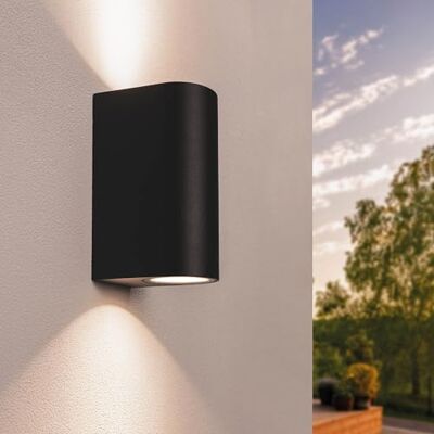 Ledvion Douglas led-wandlamp, antraciet, 3 W, 2700 K, dimbaar, incl. 2 x GU10 Down, IP54 Ledvion Douglas led-wandlamp, antraciet, 3 W, 2700 K, dimbaar, incl. 2 x GU10 Down, IP54