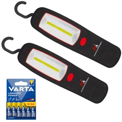 Maclean MCE03 Led-werkplaatslamp, set van 2 met haak en magneet, draagbare verlichting, 24 leds, werklamp, compact, draadloos, batterijen inbegrepen, voor garage, camping, noodgevallen Maclean MCE03 Led-werkplaatslamp, set van 2 met haak en magneet, draagbare verlichting, 24 leds, werklamp, compact, draadloos, batterijen inbegrepen, voor garage, camping, noodgevallen