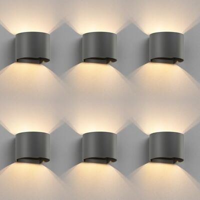 ledscom.de 6 stuks RUNEL wandlamp voor buiten, IP65, Up-/Downlight, antraciet mat, rond, 1 x G9 max. 10 W ledscom.de 6 stuks RUNEL wandlamp voor buiten, IP65, Up-/Downlight, antraciet mat, rond, 1 x G9 max. 10 W