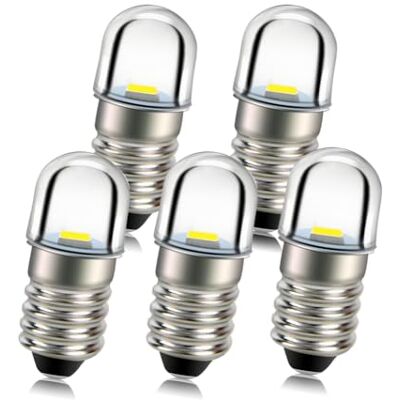 Ruiandsion 5 stuks E10 Base Socket LED Lamp 1W 4.5V Wit Vervanging Torch Koplamp Koplamp Mini Hoofdlamp Zaklamp Lampen, Negatieve Aarde Ruiandsion 5 stuks E10 Base Socket LED Lamp 1W 4.5V Wit Vervanging Torch Koplamp Koplamp Mini Hoofdlamp Zaklamp Lampen, Negatieve Aarde