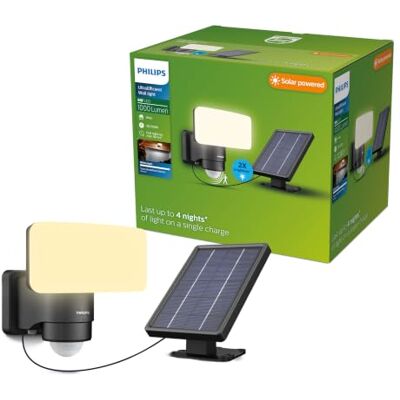 Philips Tylus beveiligingslamp UltraEfficient LED Solar buitenlamp Koel wit licht; 3000 K Zwart Bewegingssensor Schemersensor Zonne-energie Philips Tylus beveiligingslamp UltraEfficient LED Solar buitenlamp Koel wit licht; 3000 K Zwart Bewegingssensor Schemersensor Zonne-energie