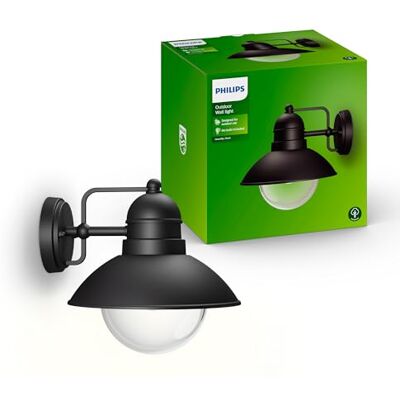 Philips Hoverfly Buiten Wandlantaarn Zwart 60 W E27-fitting Spatwaterdicht Exclusief lichtbron Philips Hoverfly Buiten Wandlantaarn Zwart 60 W E27-fitting Spatwaterdicht Exclusief lichtbron