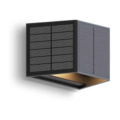 CALEX Caserta Wandlamp op zonne-energie, boven- en onderverlichting voor buiten, tuinlamp op zonne-energie, waterdicht, zwart CALEX Caserta Wandlamp op zonne-energie, boven- en onderverlichting voor buiten, tuinlamp op zonne-energie, waterdicht, zwart