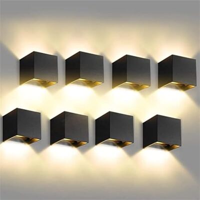 CANMEIJIA 12 W Outdoor Wandlampen IP65 Waterdichte Verstelbare Beam Zwart Aluminium 3000K Warm Wit Binnenverlichting voor Tuin (8 Packs) CANMEIJIA 12 W Outdoor Wandlampen IP65 Waterdichte Verstelbare Beam Zwart Aluminium 3000K Warm Wit Binnenverlichting voor Tuin (8 Packs)