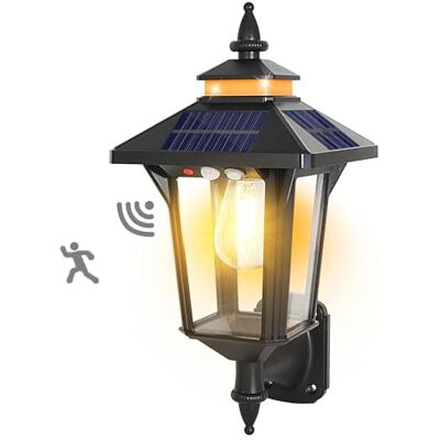 Moman Vintage zonnelamp voor buitenmuur met bewegingsmelder, 2200 mAh, 4 zonnepanelen, 3 modi, IP65, waterdicht, voor tuin, hek, garage Moman Vintage zonnelamp voor buitenmuur met bewegingsmelder, 2200 mAh, 4 zonnepanelen, 3 modi, IP65, waterdicht, voor tuin, hek, garage