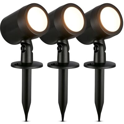 Briloner Set van 3 led-buitenspots met stekker, spatwaterdicht, lichtkleur, warmwit, buitenlamp, tuinverlichting, buitenverlichting Briloner Set van 3 led-buitenspots met stekker, spatwaterdicht, lichtkleur, warmwit, buitenlamp, tuinverlichting, buitenverlichting