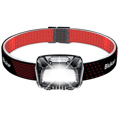 Blukar Oplaadbare hoofdlamp, 2000 lm, superhelder, IPX5 waterdicht, licht, krachtige led-zaklamp met rode weergave, 6 lichtmodi, bewegingsmelder, 30 uur bedrijfstijd voor hardlopen, kamperen Blukar Oplaadbare hoofdlamp, 2000 lm, superhelder, IPX5 waterdicht, licht, krachtige led-zaklamp met rode weergave, 6 lichtmodi, bewegingsmelder, 30 uur bedrijfstijd voor hardlopen, kamperen