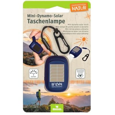 moses . Expedition Natur Mini Dynamo Solar zaklamp voor kinderen met zwengel en zonnepaneel, zwengelzaklamp met 3 heldere leds en polsband moses . Expedition Natur Mini Dynamo Solar zaklamp voor kinderen met zwengel en zonnepaneel, zwengelzaklamp met 3 heldere leds en polsband