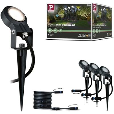 Paulmann 93689 Plug & Shine led buitenspitslicht 3 x 6 W dimbaar antraciet 3000 K Paulmann 93689 Plug & Shine led buitenspitslicht 3 x 6 W dimbaar antraciet 3000 K