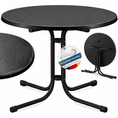 Beautissu Bistrotafel voor buiten, rond, inklapbaar, waterdicht, voor balkon Ø80cm hauteur 70cm noir d'appoint à manger camping fête Jardin résistant intempéries Bistroni Beautissu Bistrotafel voor buiten, rond, inklapbaar, waterdicht, voor balkon Ø80cm hauteur 70cm noir d'appoint à manger camping fête Jardin résistant intempéries Bistroni