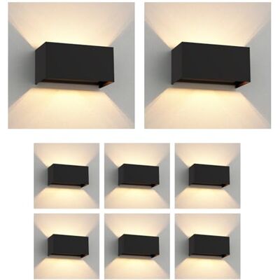 ledscom.de 8 stuks CUBEL wandlamp voor buiten, IP65, up/downlight, mat zwart, vierkant, 2 x G9 max. 10 W ledscom.de 8 stuks CUBEL wandlamp voor buiten, IP65, up/downlight, mat zwart, vierkant, 2 x G9 max. 10 W