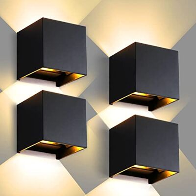 CANMEIJIA 12 W Outdoor Wandlampen IP65 Waterdichte Verstelbare Beam Zwart Aluminium 3000K Warm Wit Binnenverlichting voor Tuin (4 Packs) CANMEIJIA 12 W Outdoor Wandlampen IP65 Waterdichte Verstelbare Beam Zwart Aluminium 3000K Warm Wit Binnenverlichting voor Tuin (4 Packs)