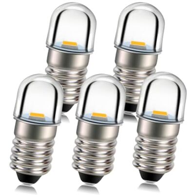 Ruiandsion 5 Stuks 12V E10 Basis Socket LED Lamp 1W Warm Wit Vervanging Torch Koplamp Koplamp Mini Hoofdlamp Zaklamp Lampen Ruiandsion 5 Stuks 12V E10 Basis Socket LED Lamp 1W Warm Wit Vervanging Torch Koplamp Koplamp Mini Hoofdlamp Zaklamp Lampen