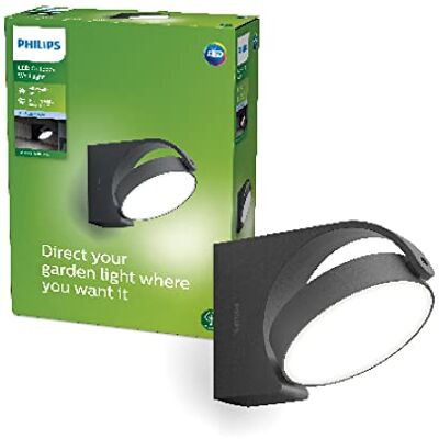 Philips LED Mimosa wandlamp voor buiten, antraciet, warmwit licht, 7 W Philips LED Mimosa wandlamp voor buiten, antraciet, warmwit licht, 7 W