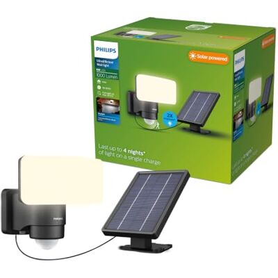 Philips Tylus beveiligingslamp UltraEfficient LED Solar buitenlamp Koel wit licht; 5000 K Zwart Bewegingssensor Schemersensor Zonne-energie Philips Tylus beveiligingslamp UltraEfficient LED Solar buitenlamp Koel wit licht; 5000 K Zwart Bewegingssensor Schemersensor Zonne-energie