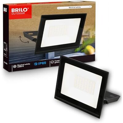 Briloner Led-buitenspot met neutraal wit licht, 30 W, 2700 lm, draaibaar, IP65 stof- en waterdicht, led-buitenspot, voor tuin en garage, 14 x 17 x 3 cm, zwart Briloner Led-buitenspot met neutraal wit licht, 30 W, 2700 lm, draaibaar, IP65 stof- en waterdicht, led-buitenspot, voor tuin en garage, 14 x 17 x 3 cm, zwart