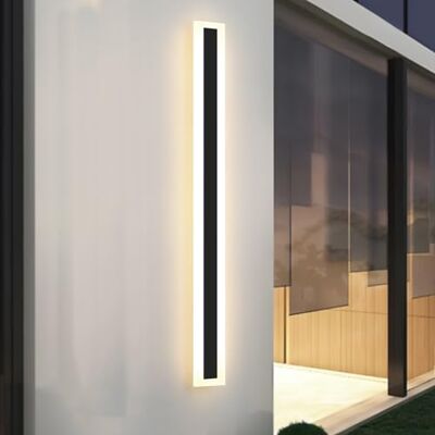 ZTWLEED Wandlamp voor buiten, 25 W, lange led-wandlamp, IP65, waterdicht, buitenlamp, natuurlijk wit, 4000 K, zwart, metaal, acryl, verlichting voor villa, binnenplaats, tuin, 115 cm ZTWLEED Wandlamp voor buiten, 25 W, lange led-wandlamp, IP65, waterdicht, buitenlamp, natuurlijk wit, 4000 K, zwart, metaal, acryl, verlichting voor villa, binnenplaats, tuin, 115 cm