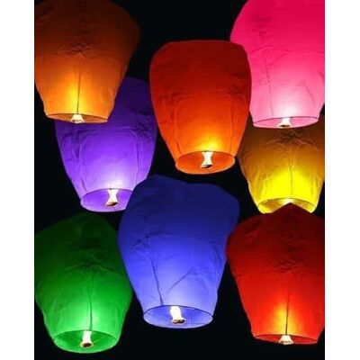 PARTYLANDIA CF 10 stuks Chinese lantaarns, biologisch afbreekbaar, vliegende heteluchtballon, luchtballon, hemel, feest, hemel en lantaarn (gesorteerd) PARTYLANDIA CF 10 stuks Chinese lantaarns, biologisch afbreekbaar, vliegende heteluchtballon, luchtballon, hemel, feest, hemel en lantaarn (gesorteerd)