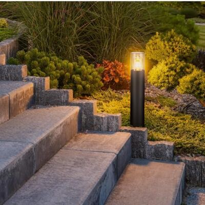 Miratic Staande lamp voor buiten, paal voor buiten, E27, buitenlamp op voet, IP54, buitenlamp op standaard, zwart, max. 15 W (zonder bewegingssensor) Miratic Staande lamp voor buiten, paal voor buiten, E27, buitenlamp op voet, IP54, buitenlamp op standaard, zwart, max. 15 W (zonder bewegingssensor)