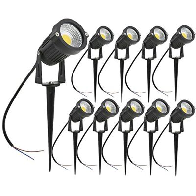 aulyun Cob led-spots, 5 W, 220 V, draaibaar, met grondpen, voor buiten, tuin, terras, 10 stuks aulyun Cob led-spots, 5 W, 220 V, draaibaar, met grondpen, voor buiten, tuin, terras, 10 stuks