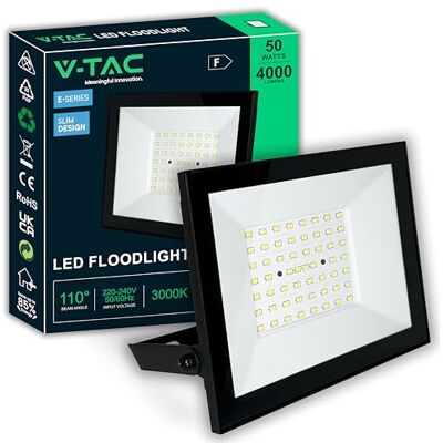 V-TAC Led-schijnwerper voor buiten, 50 W, E-serie, hoge prestaties, laag verbruik, super slip-design, 4000 lumen, IP65, schijnwerper voor huis, garage en magazijn, buitenlamp 50 W V-TAC Led-schijnwerper voor buiten, 50 W, E-serie, hoge prestaties, laag verbruik, super slip-design, 4000 lumen, IP65, schijnwerper voor huis, garage en magazijn, buitenlamp 50 W