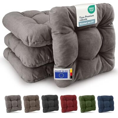 Beautissu premium set van 4 tuinstoelkussens voor buiten, robuust 35 x 35 cm lichtgrijs 8 cm dikke zitting terrasstoel resistent balkon zitting HighLux SK Beautissu premium set van 4 tuinstoelkussens voor buiten, robuust 35 x 35 cm lichtgrijs 8 cm dikke zitting terrasstoel resistent balkon zitting HighLux SK