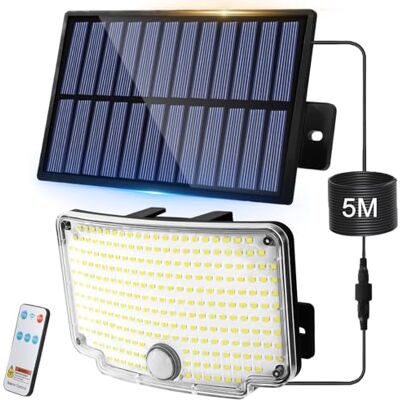 CNMTCCO Zonnelampen voor buiten met bewegingsmelder, 254 leds, zonnelamp met 3 verlichtingsmodi en detectiebereik van 5-8 m, wandlamp IP65 voor tuin, garage, terras CNMTCCO Zonnelampen voor buiten met bewegingsmelder, 254 leds, zonnelamp met 3 verlichtingsmodi en detectiebereik van 5-8 m, wandlamp IP65 voor tuin, garage, terras